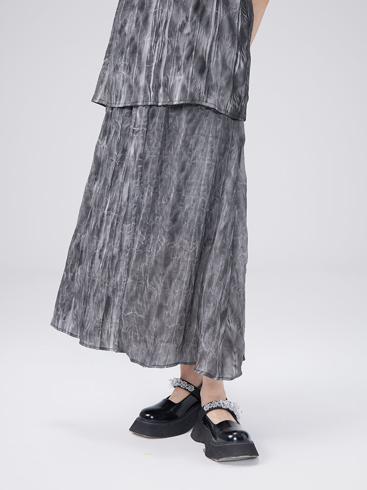 Camisole & Long-Skirt Natural Flare Tie-dye Set-up