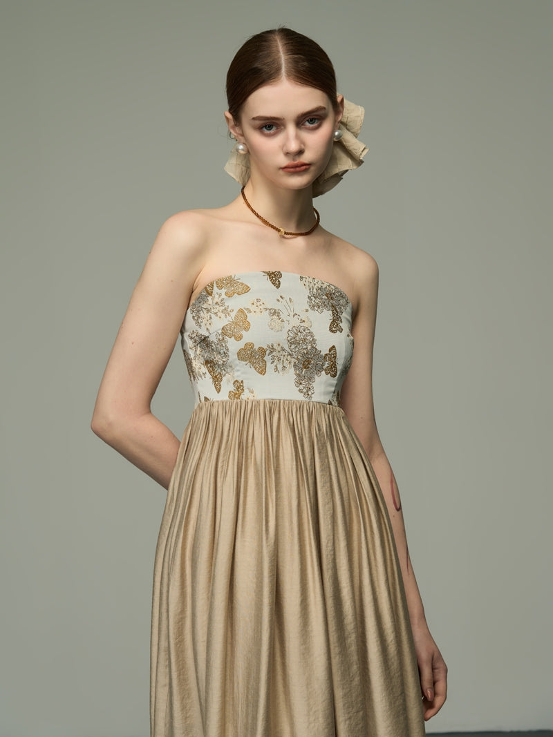 Bare-Top-Blume Retro Mix Frle Elegant ein Stück