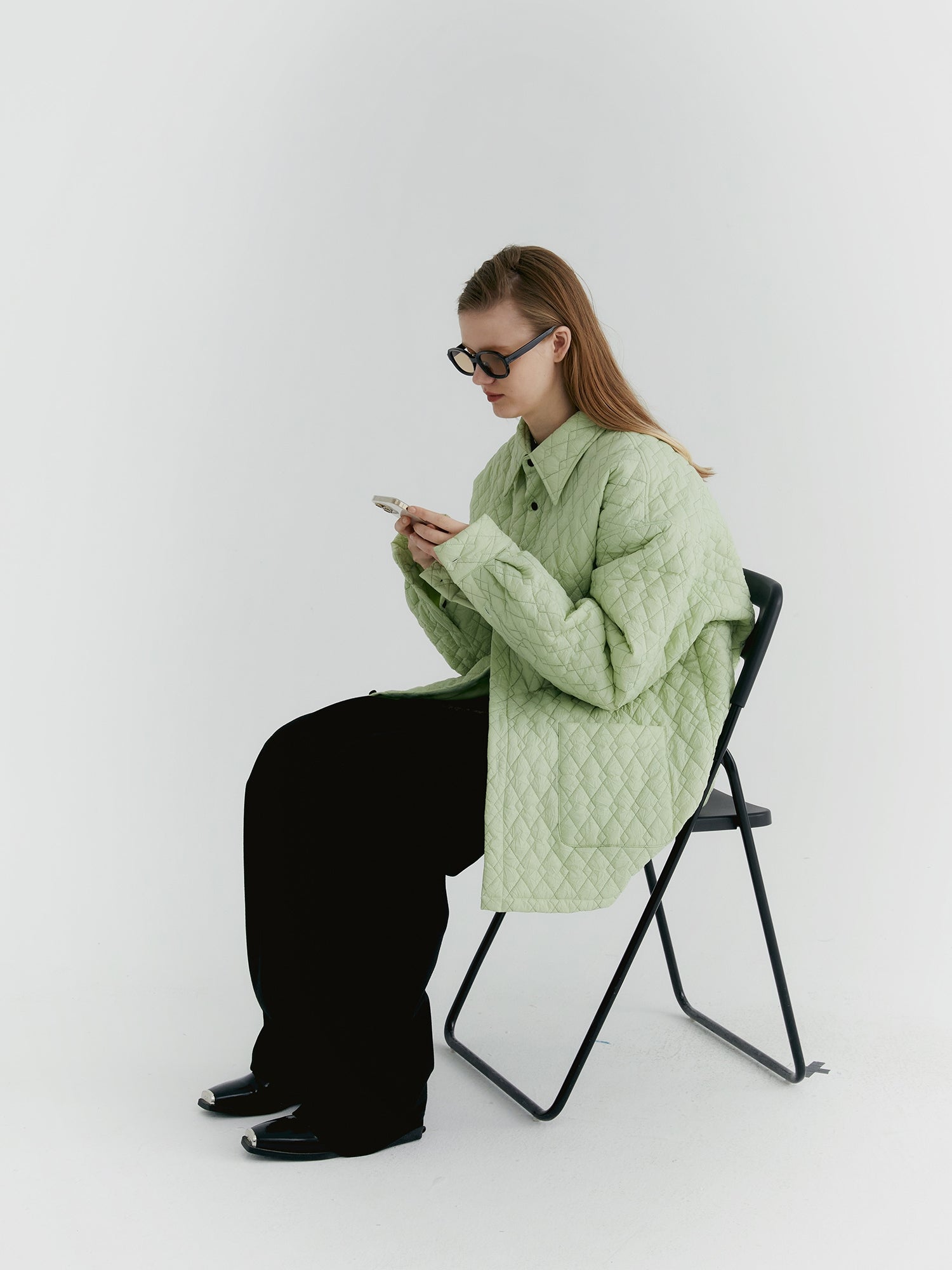 유엔 퀼팅 오버 사이즈 일반 재킷