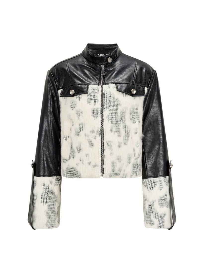 Leather&Fur Nichi High-End Cool Patchwork Jacket