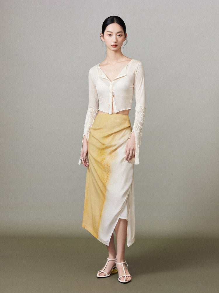 Sheer Crumply Short Thin Cardigan