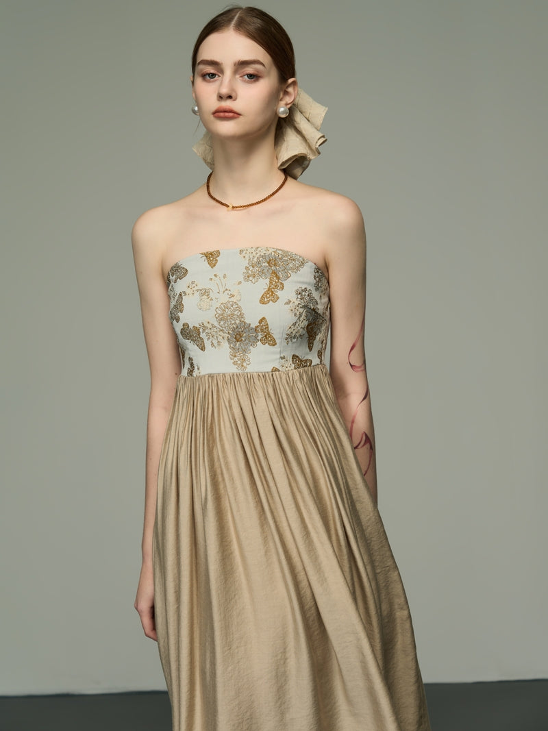Bare-Top-Blume Retro Mix Frle Elegant ein Stück