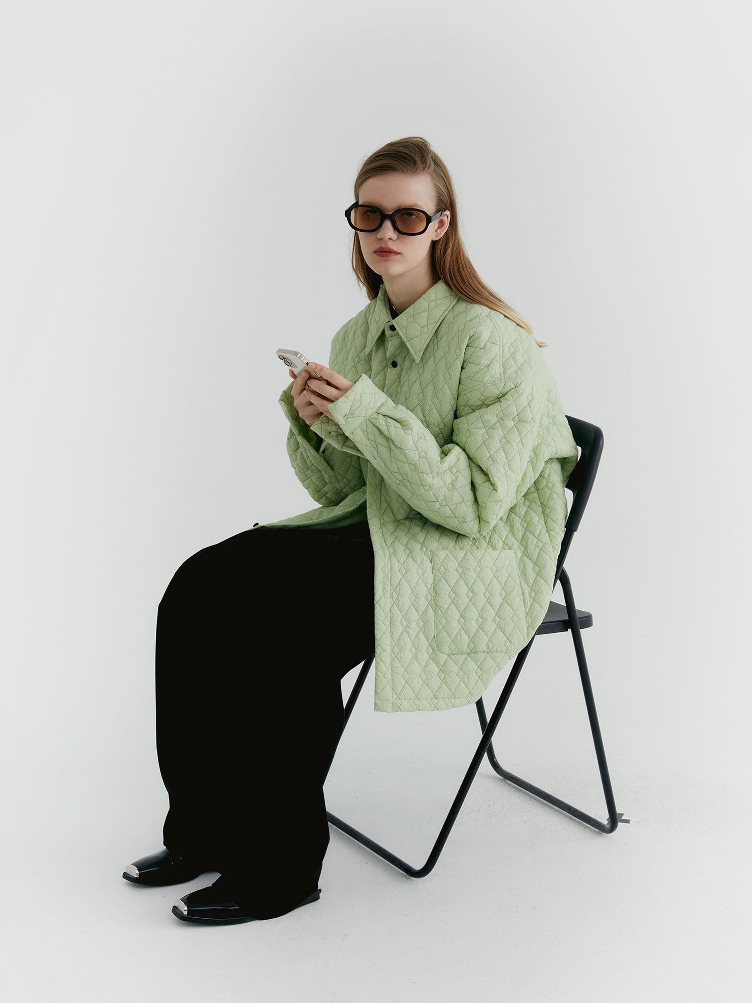 유엔 퀼팅 오버 사이즈 일반 재킷