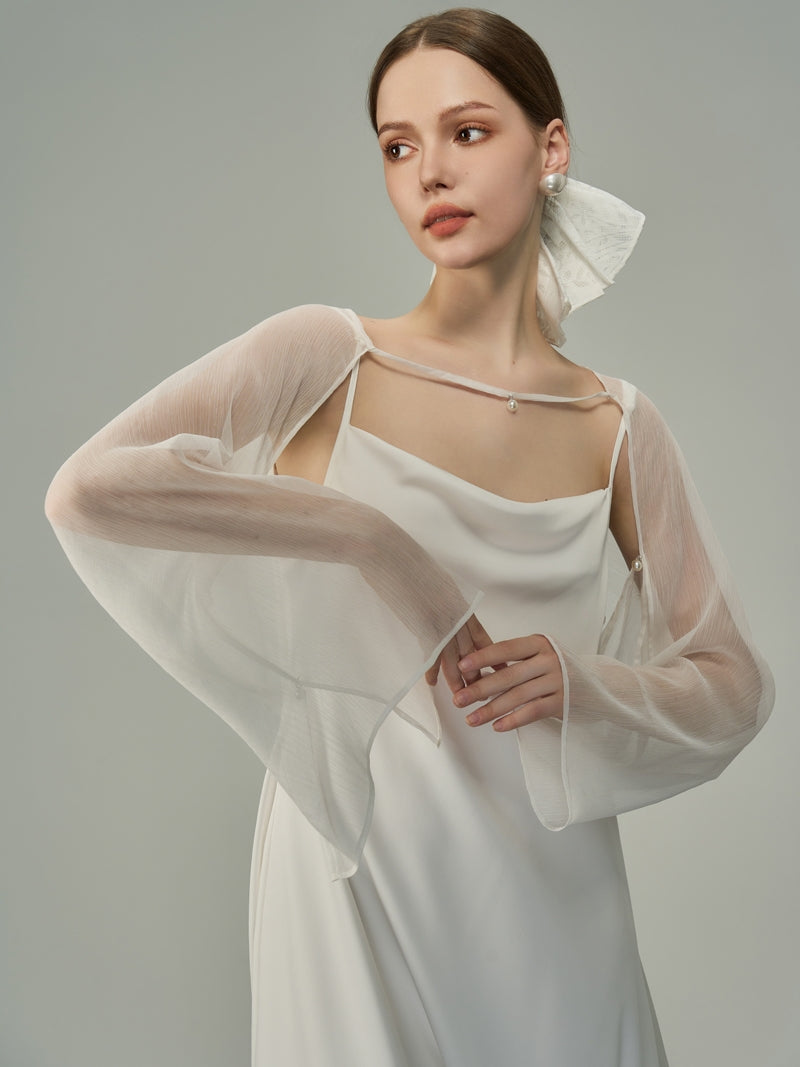 Glossy Asymmetry Drape Elegant Camisole Long-One-Piece