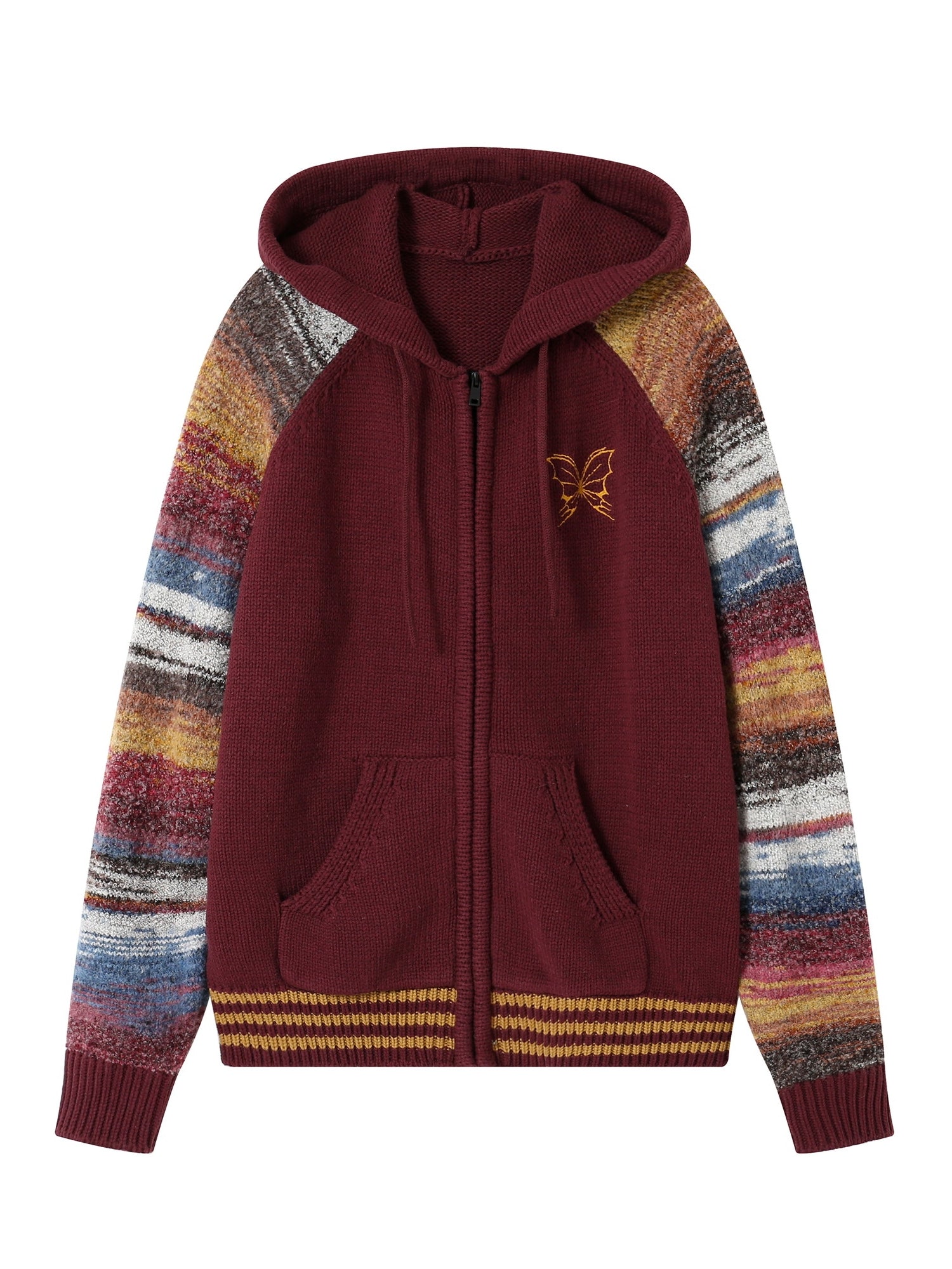 국경 레트로 까마귀 캐주얼 컬러 니트 파르카