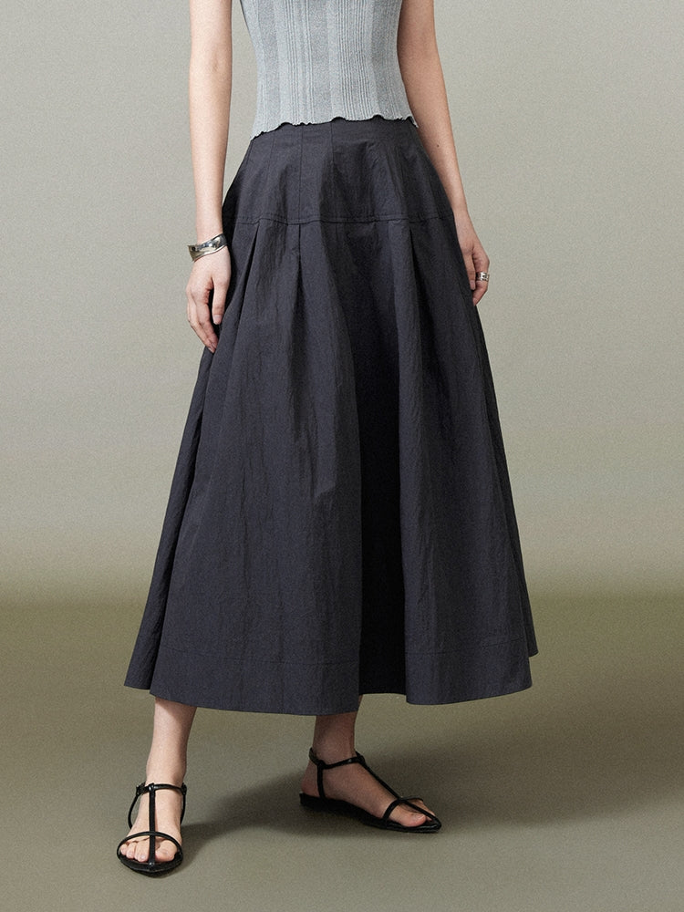 Simple Chic Flare Natural Long-Skirt