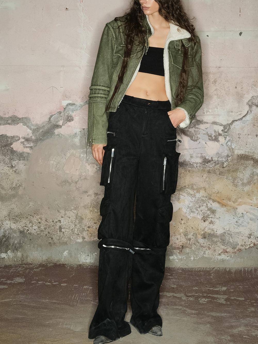 2way 사이드 포켓 캐주얼 느슨한 넓은 바지