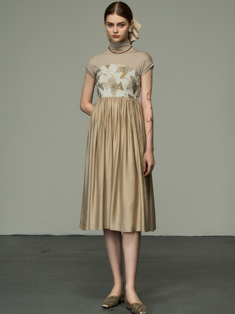 Bare-Top-Blume Retro Mix Frle Elegant ein Stück
