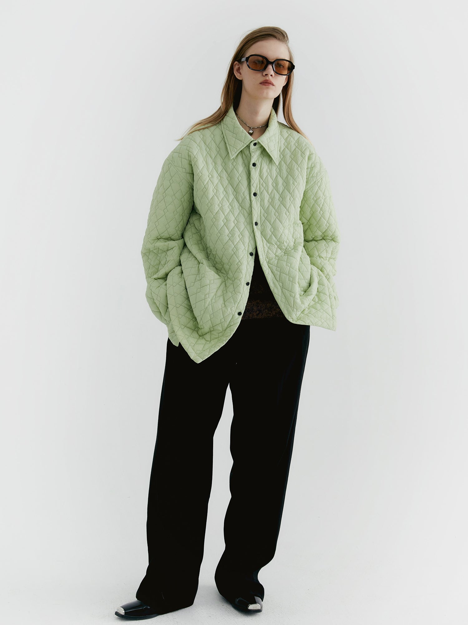 유엔 퀼팅 오버 사이즈 일반 재킷