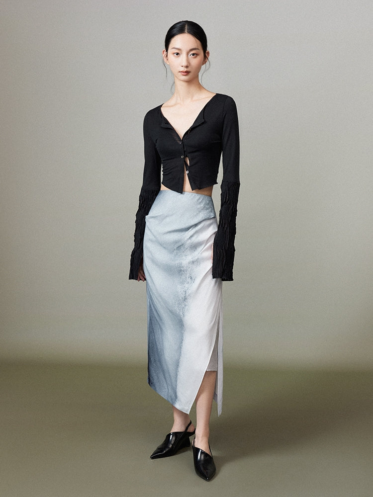 Sheer Crumply Short Thin Cardigan