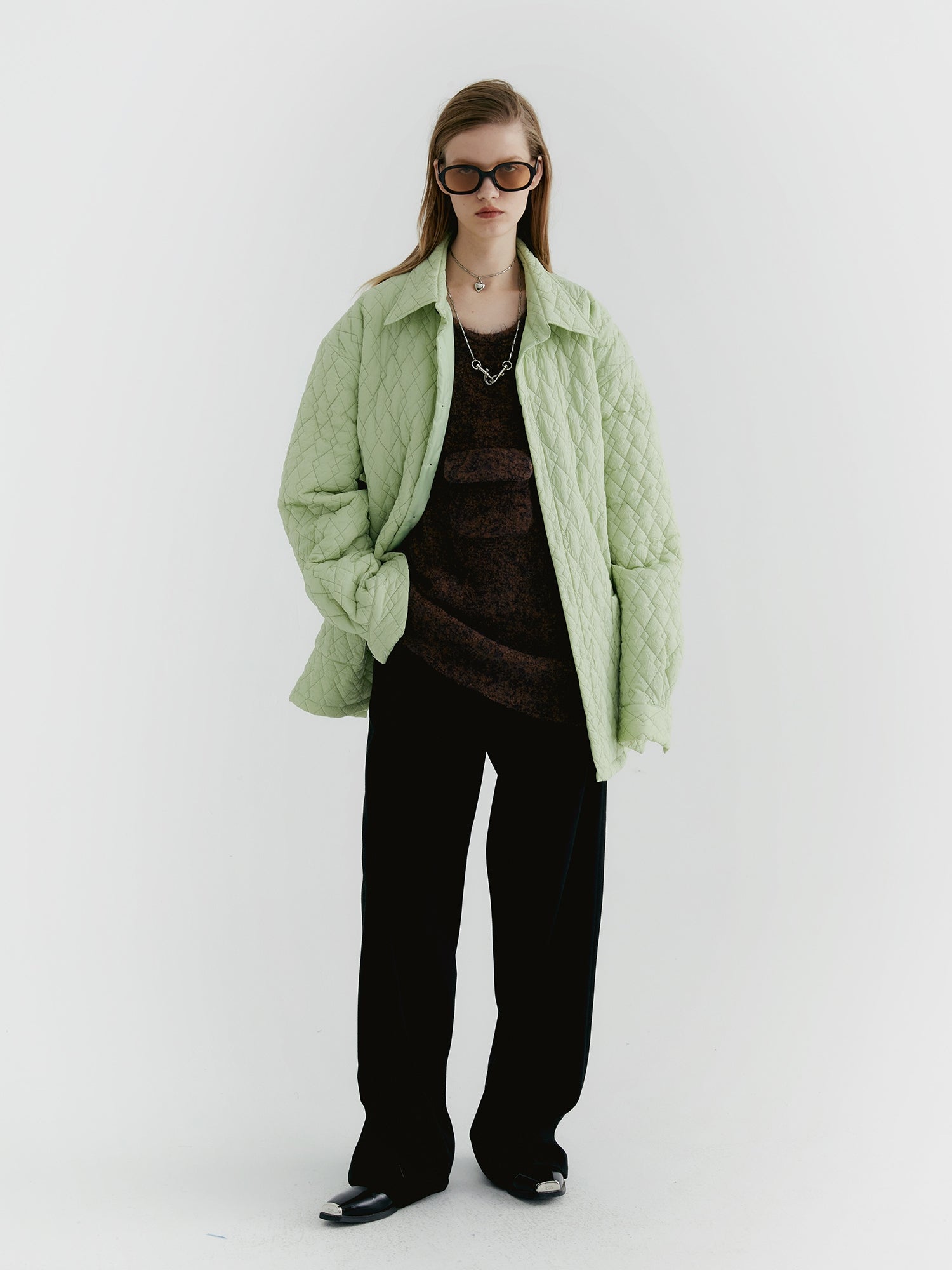 유엔 퀼팅 오버 사이즈 일반 재킷