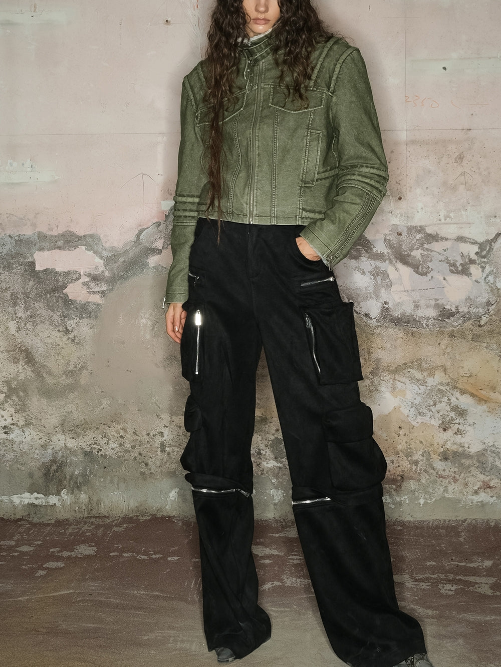 2way 사이드 포켓 캐주얼 느슨한 넓은 바지