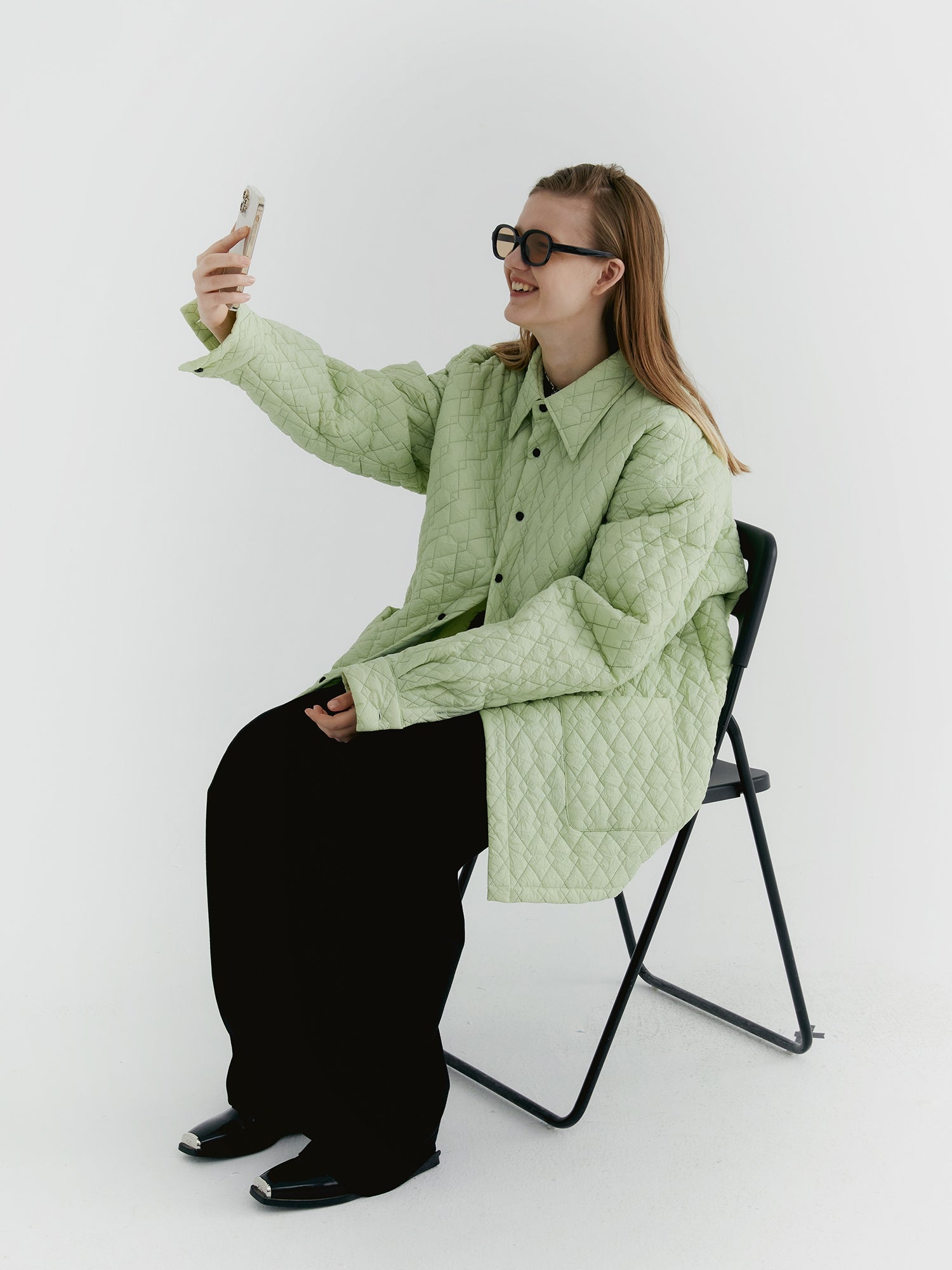 유엔 퀼팅 오버 사이즈 일반 재킷