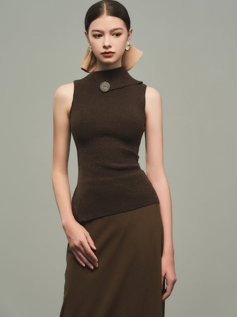 Asymmetry Nichi Sleeveless Tight Stretch Knit