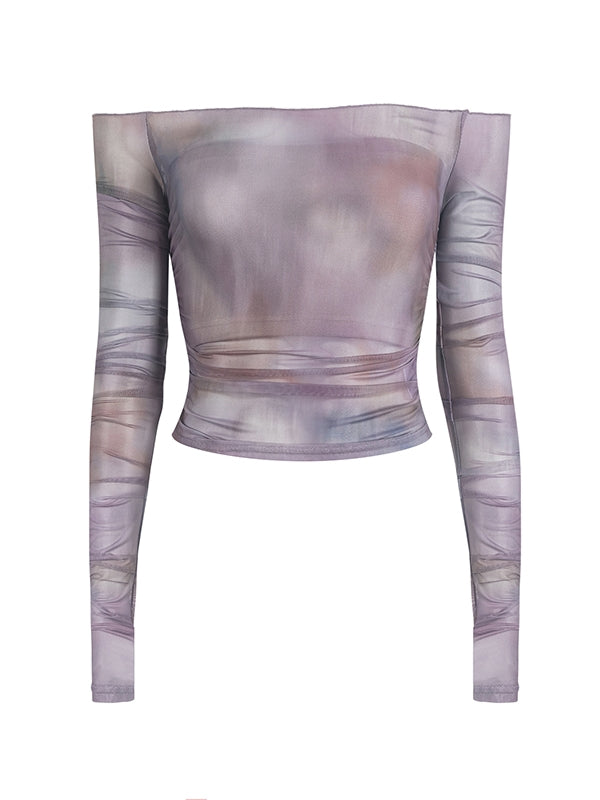 Sheer Thin Off-Shoulder Tight Cutsew