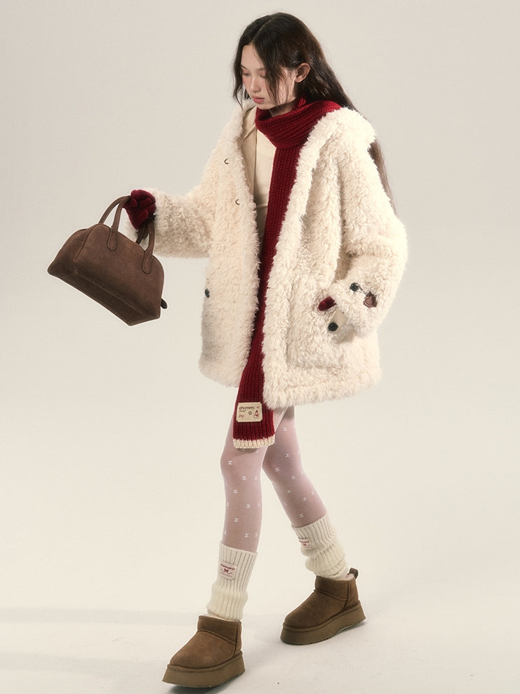 Fur Boa Oversize Hoodie Coat