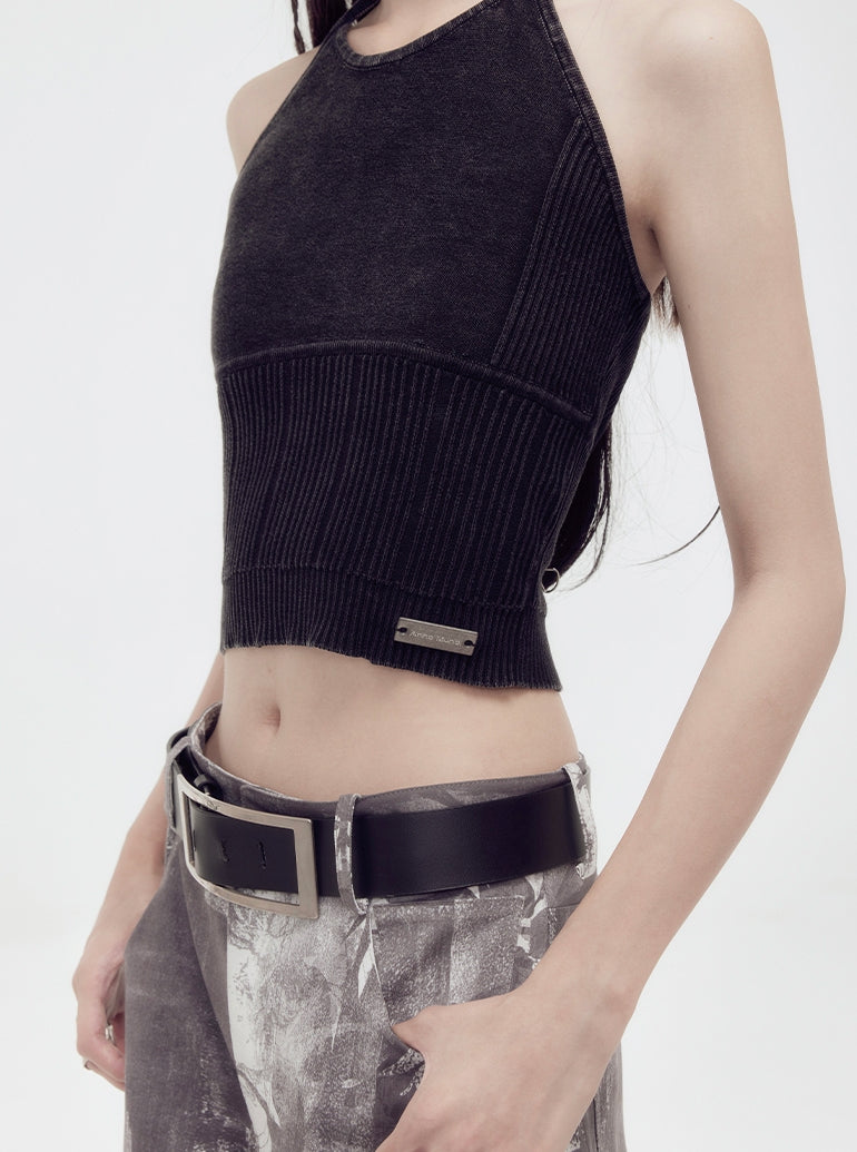 Tops&Mini-Skirt Summer-Knit Casual Set-Up
