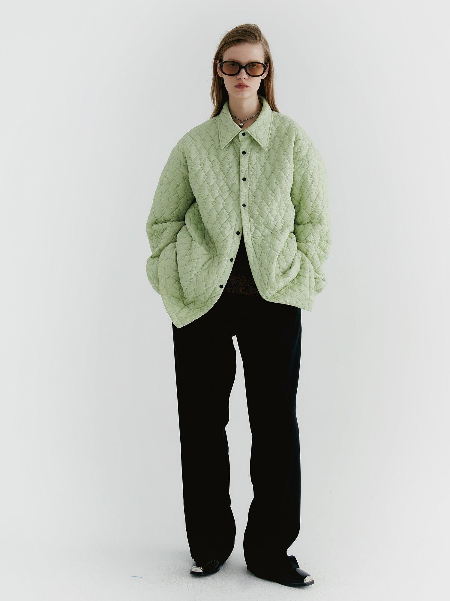 유엔 퀼팅 오버 사이즈 일반 재킷