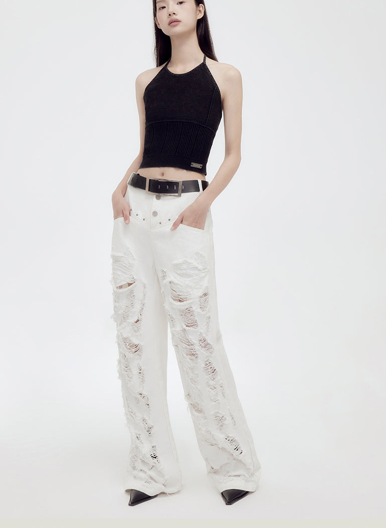 Tops&Mini-Skirt Summer-Knit Casual Set-Up