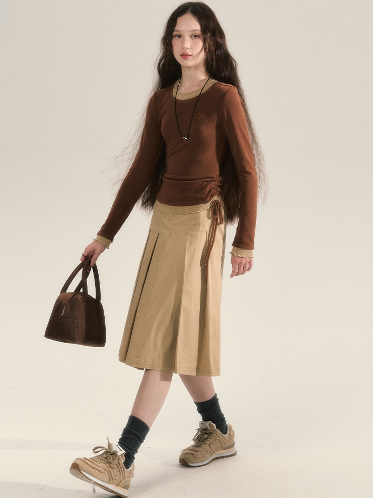 Drawstring Simple Casual Cutsew