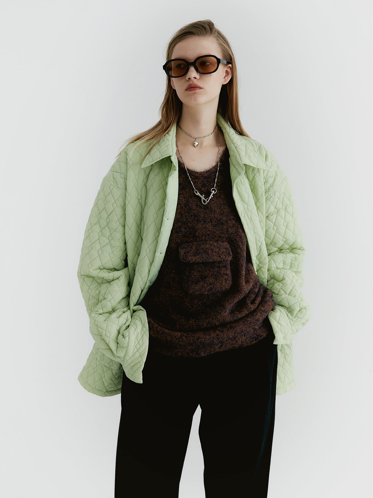 유엔 퀼팅 오버 사이즈 일반 재킷