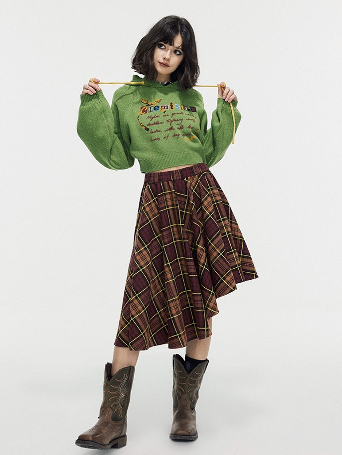 Hoddie Causal Cropped Knit Parka