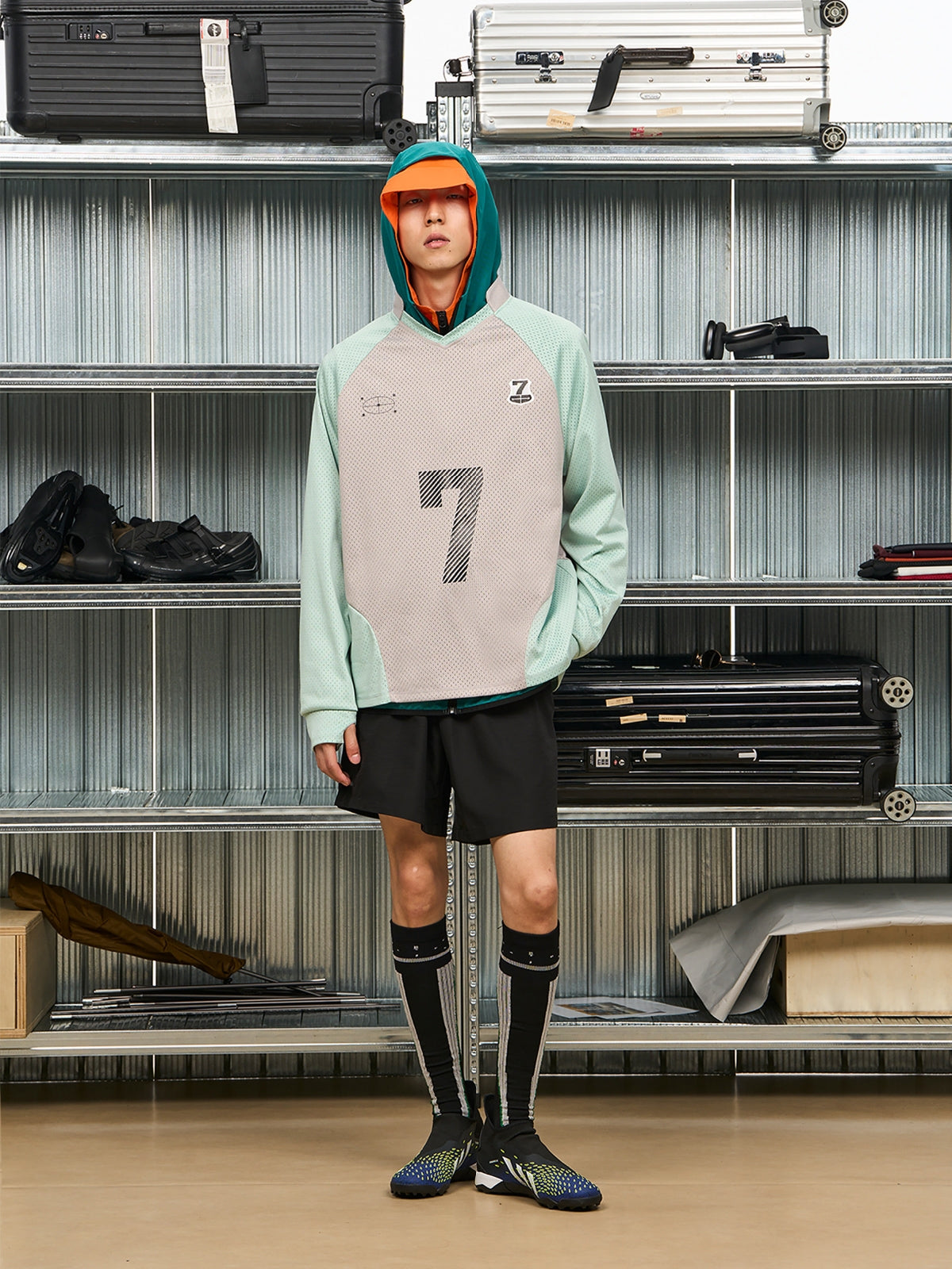 메쉬 대비 7 티셔츠