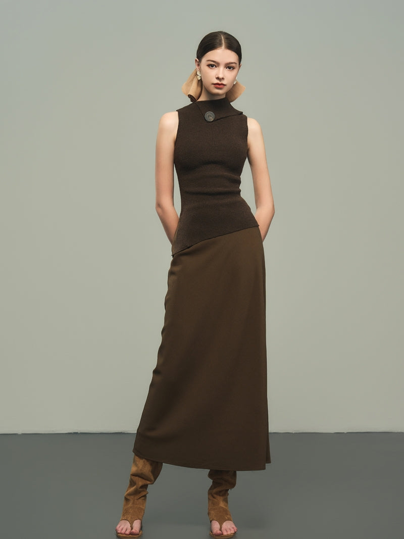 Asymmetry Nichi Sleeveless Tight Stretch Knit