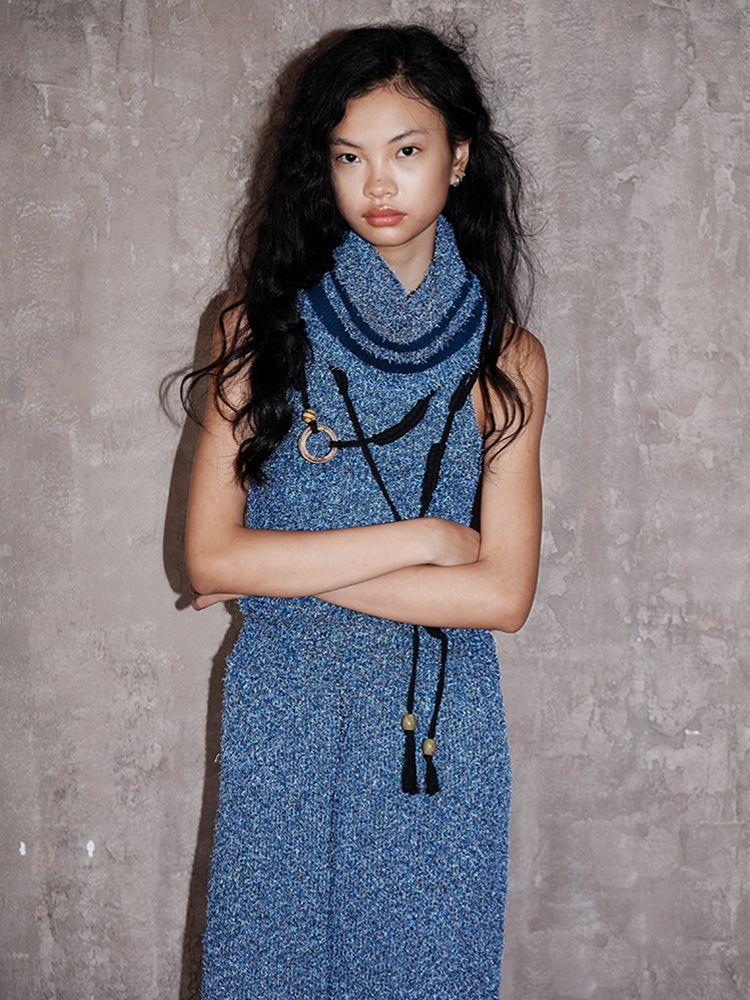 2Way Colorful Off-Shoulde Bare-Top Nichi Knit