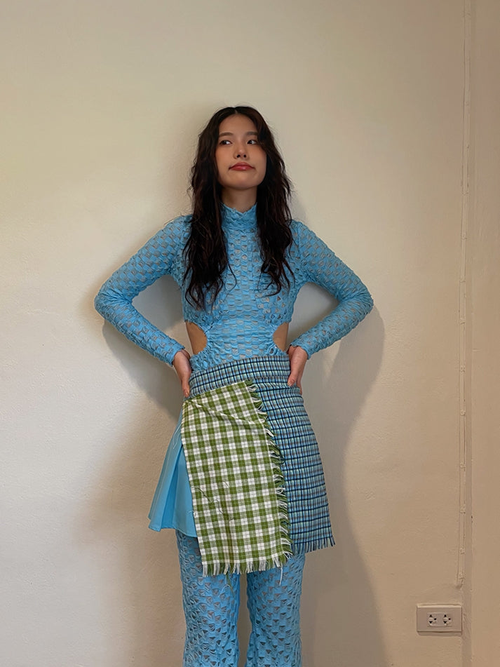 Side-Cut Checked Nichi Tight Knit