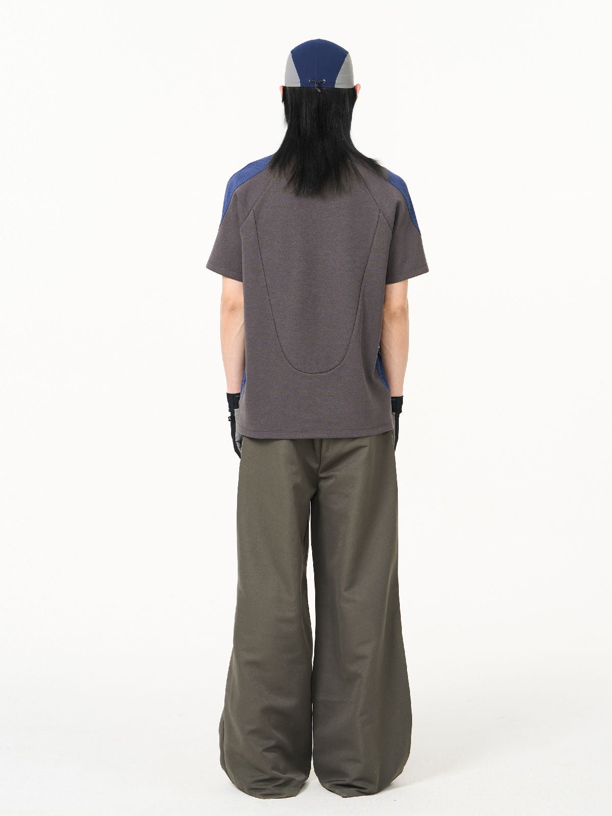 Bi-color Retro Zip Mao-color Casual Tops