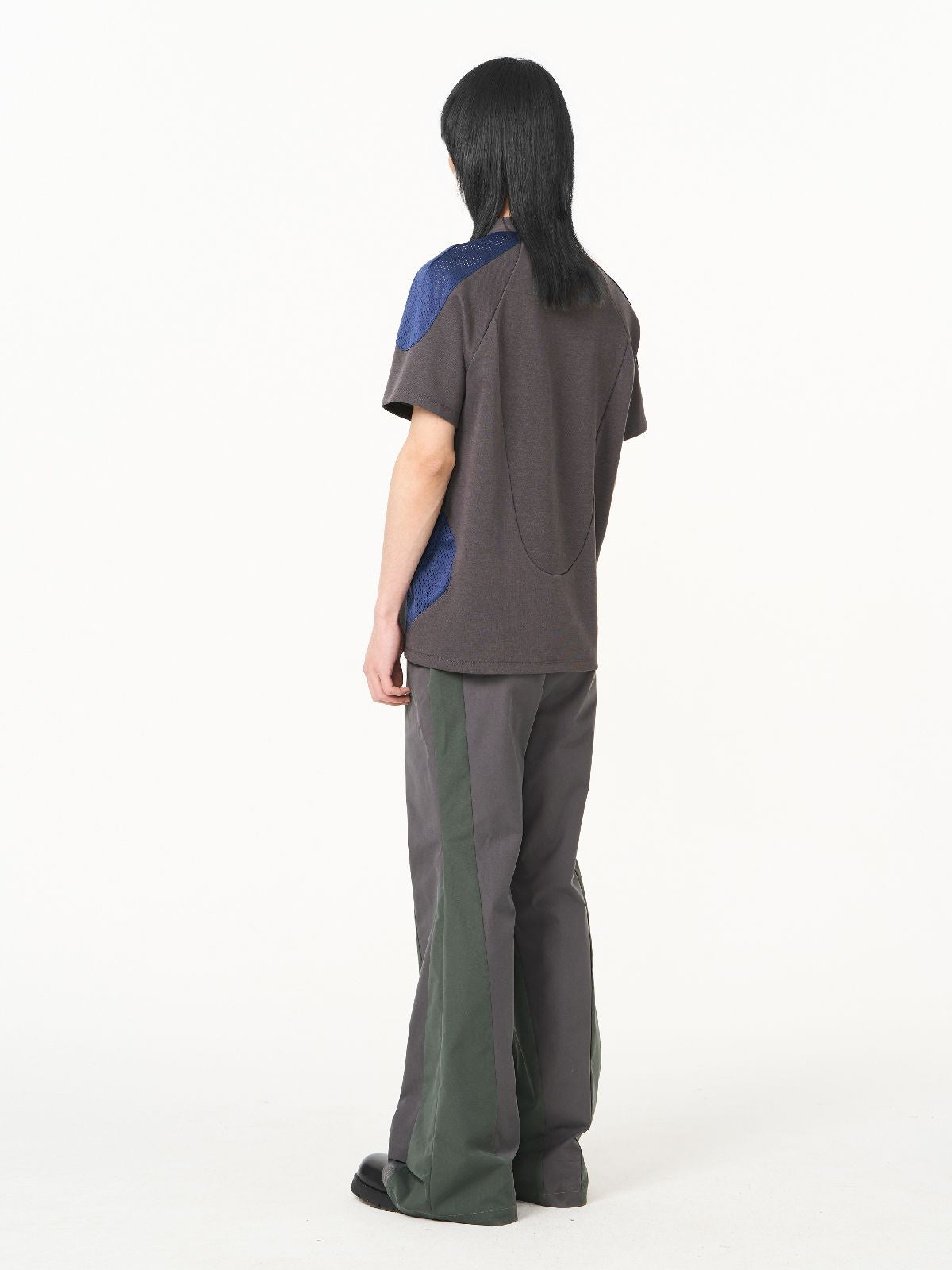 Bi-color Retro Zip Mao-color Casual Tops