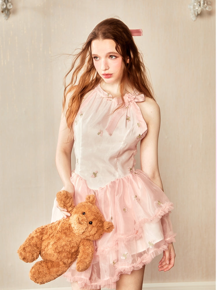 Blumenstade Prinzessin Satin-Ribbon Spitze Ein Stück