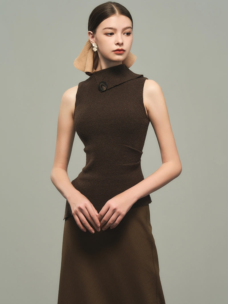 Asymmetry Nichi Sleeveless Tight Stretch Knit