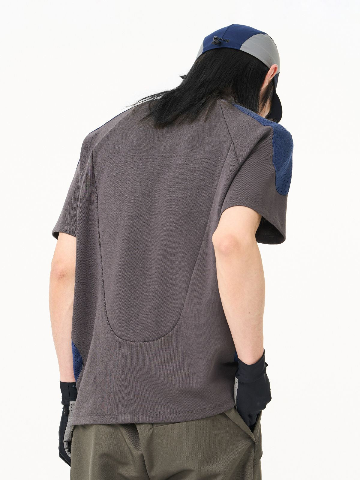 Bi-color Retro Zip Mao-color Casual Tops