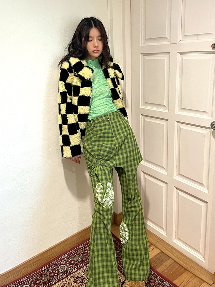 Side-Cut Checked Nichi Tight Knit