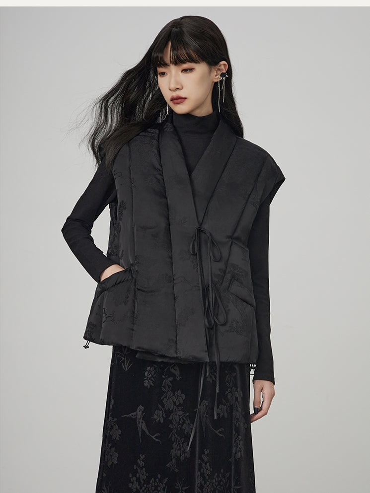 Quilting Sleeveless Plain Layered Vest