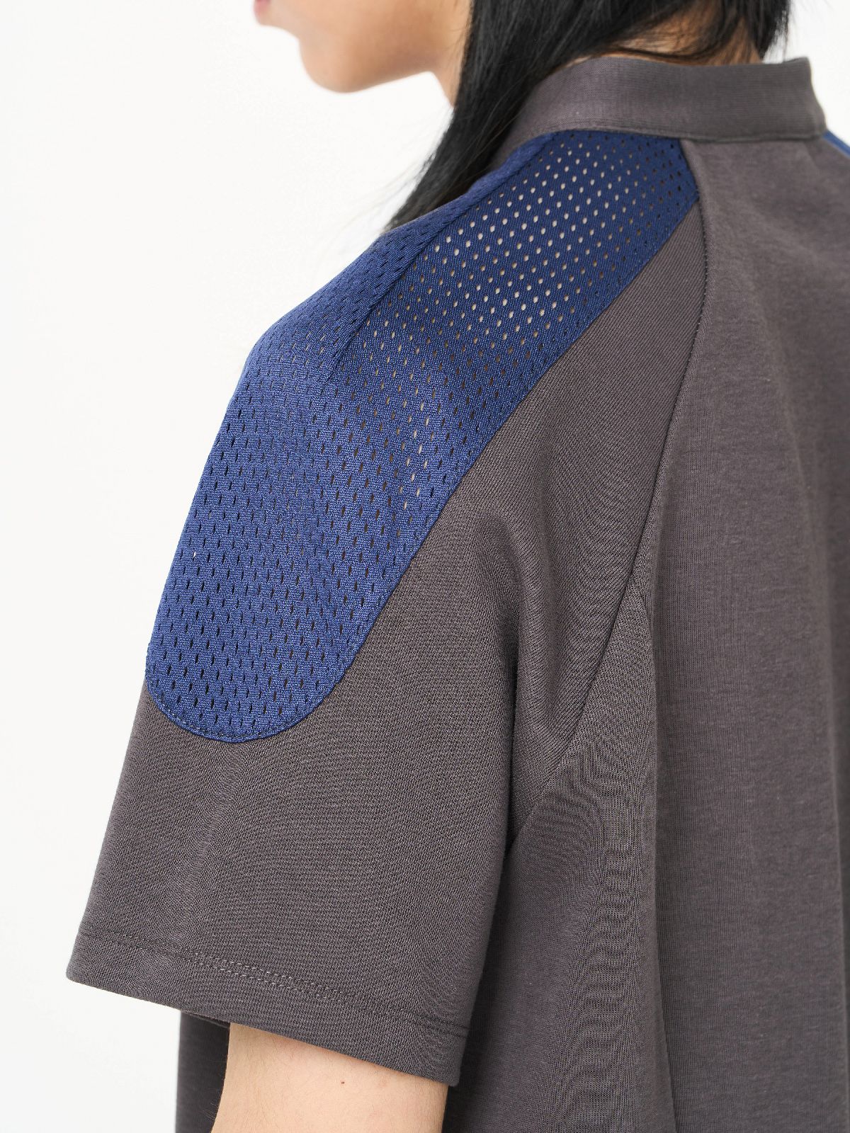 Bi-color Retro Zip Mao-color Casual Tops