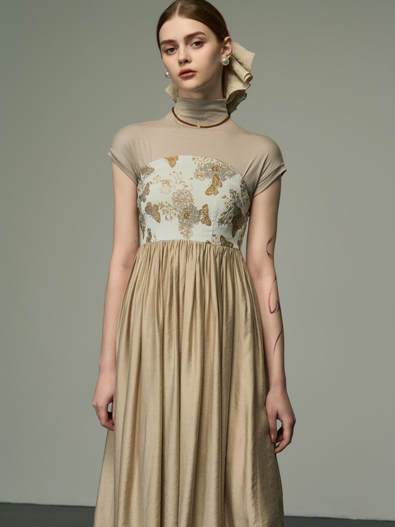 Bare-Top-Blume Retro Mix Frle Elegant ein Stück