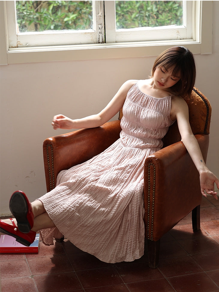 주름진 천연 주름 긴 일체형