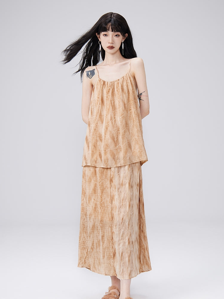 Camisole & Long-Skirt Natural Flare Tie-dye Set-up