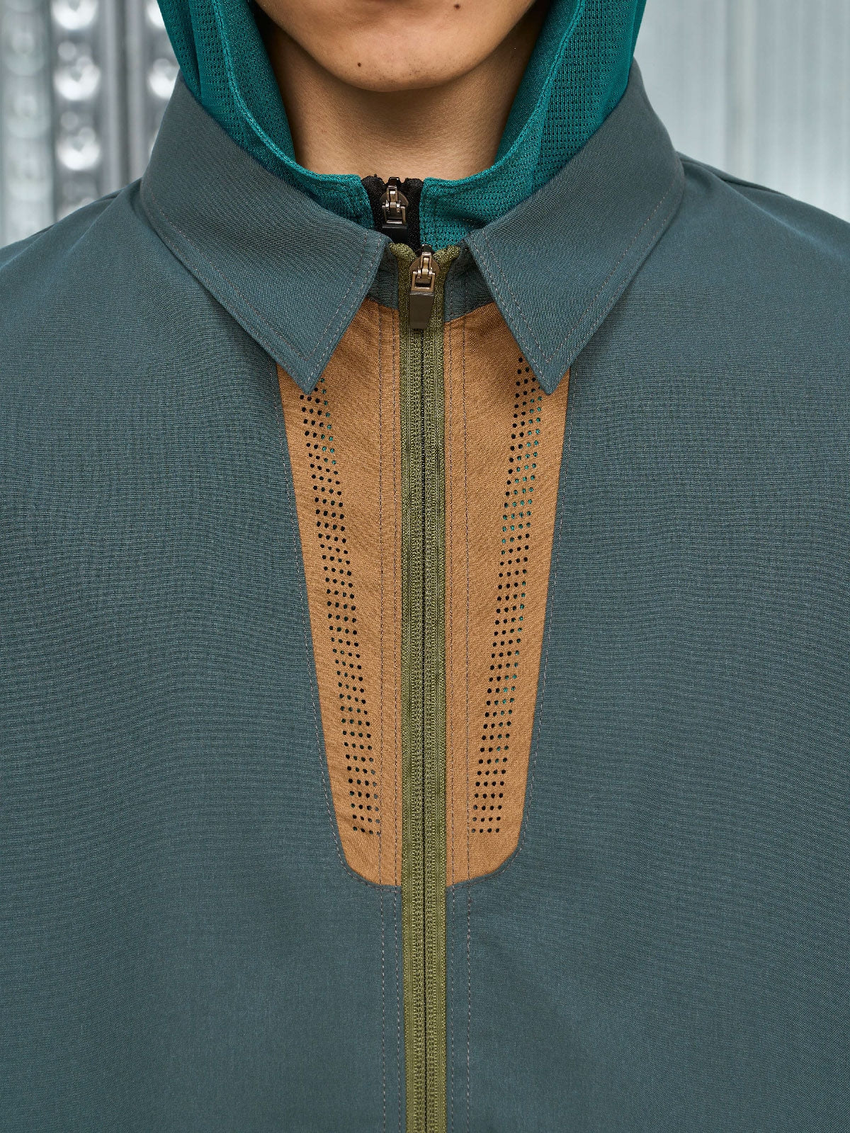 레트로 빈티지 캐주얼 지퍼 대비 재킷