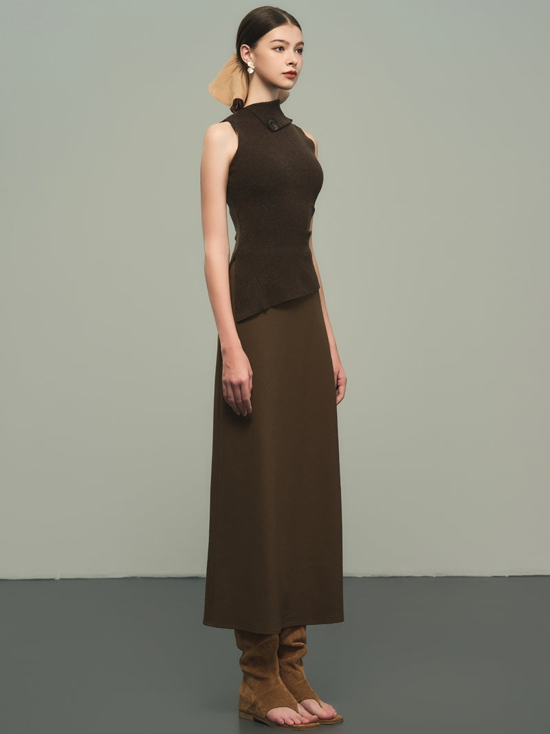 Asymmetry Nichi Sleeveless Tight Stretch Knit