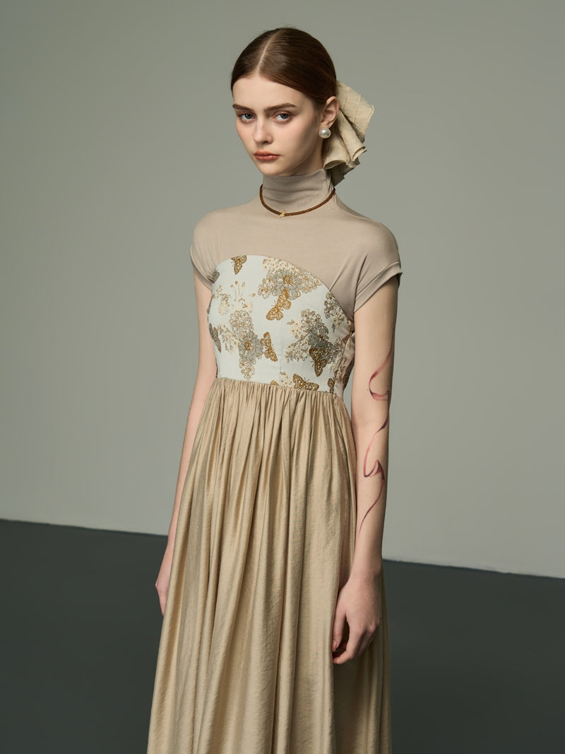 Bare-Top-Blume Retro Mix Frle Elegant ein Stück