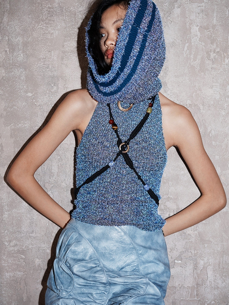 2Way Colorful Off-Shoulde Bare-Top Nichi Knit