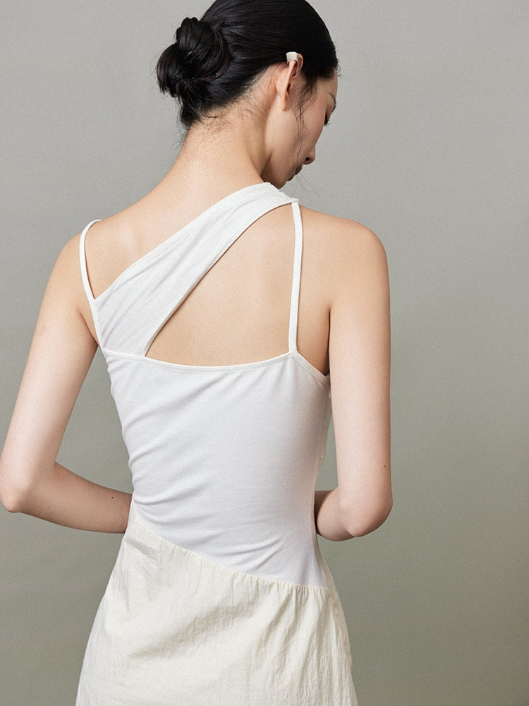 Back-Open Watercolor Tie-Dye Nichi Long One-Piece