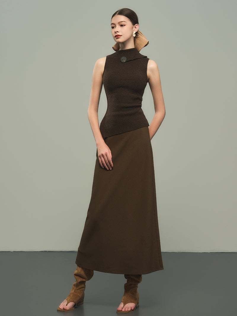 Asymmetry Nichi Sleeveless Tight Stretch Knit
