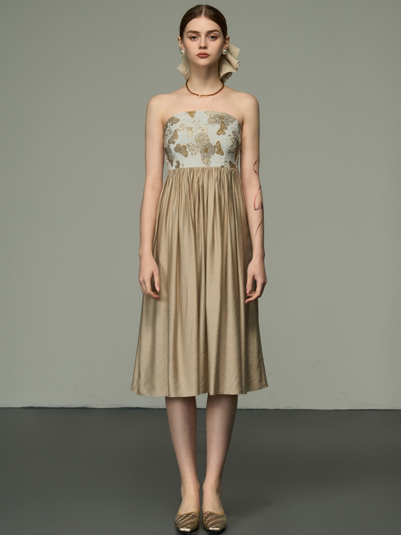 Bare-Top-Blume Retro Mix Frle Elegant ein Stück