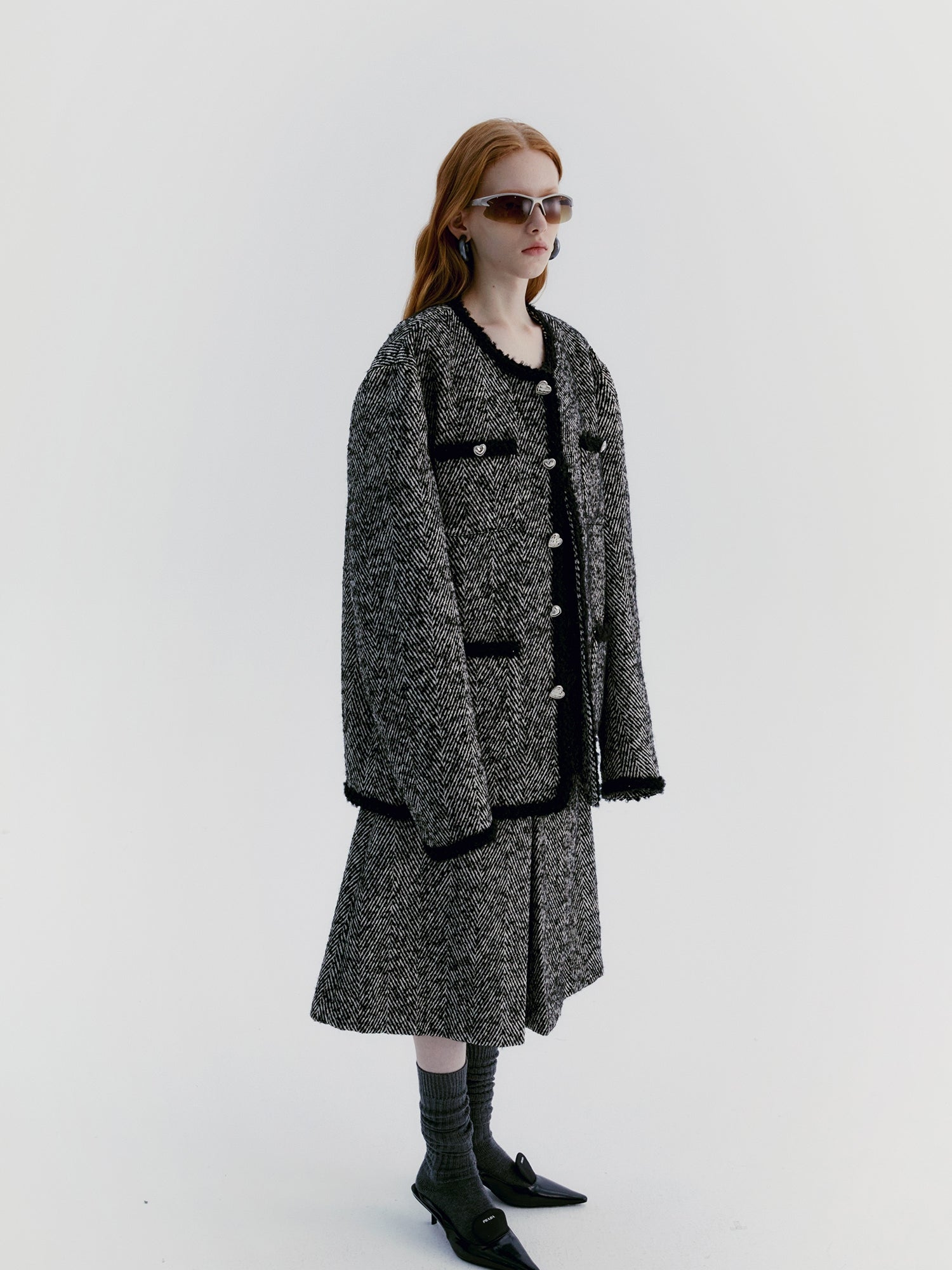 Unisex Tassel Wool Retro Oversize Coat&Long-Skirt