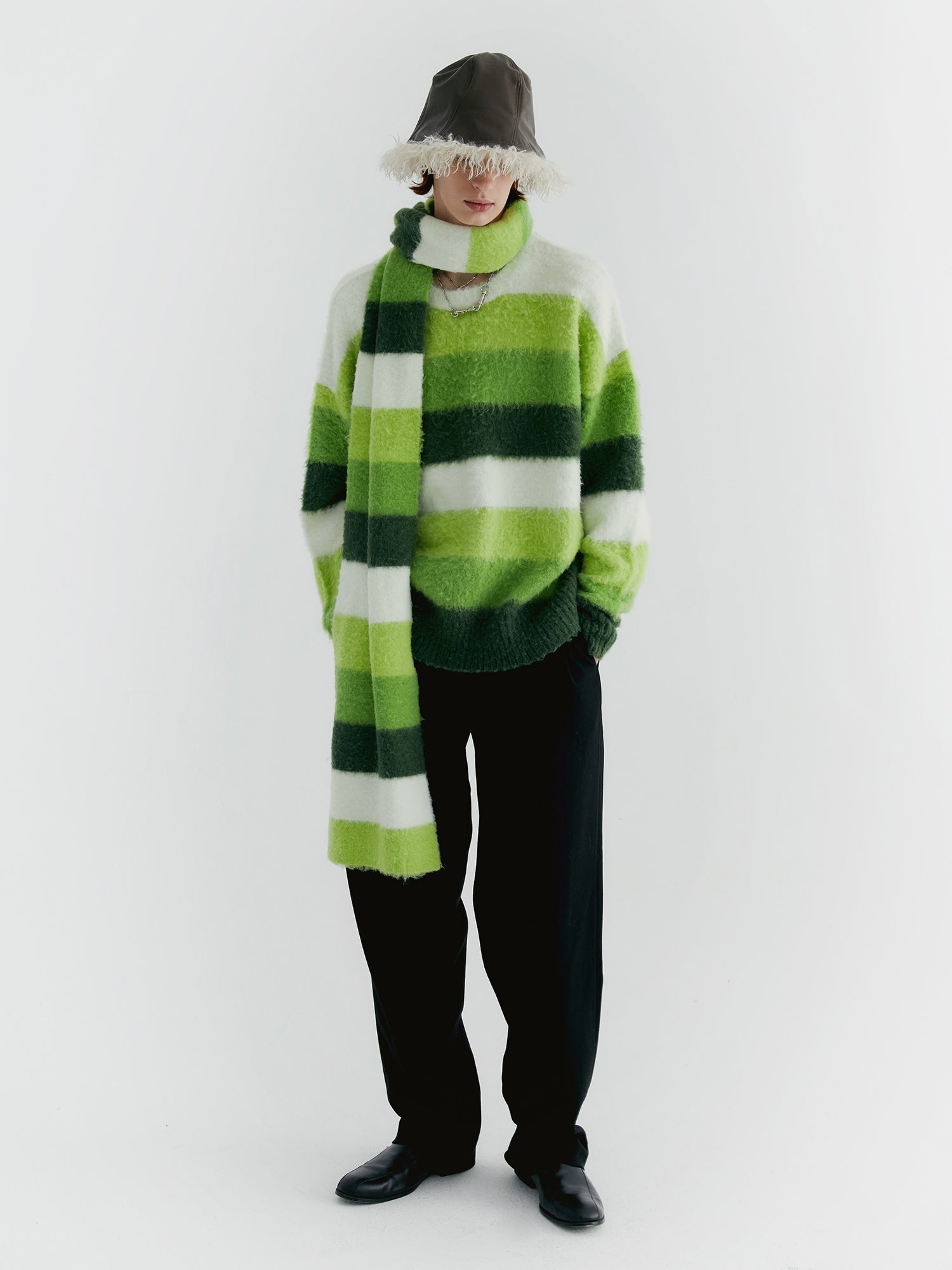 Unisex Border Casual Knit Sweater&Muffler